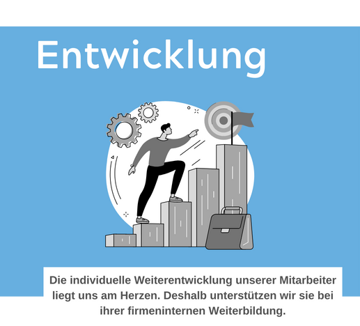 Die individuelle Weiterentwicklung unserer Mitarbeiter liegt uns am Herzen. Deshalb unterstützen wir sie bei ihrer firmeninternen Weiterbildung.